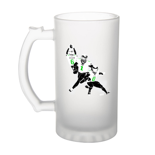 610 Birds Frosted glass beer mug