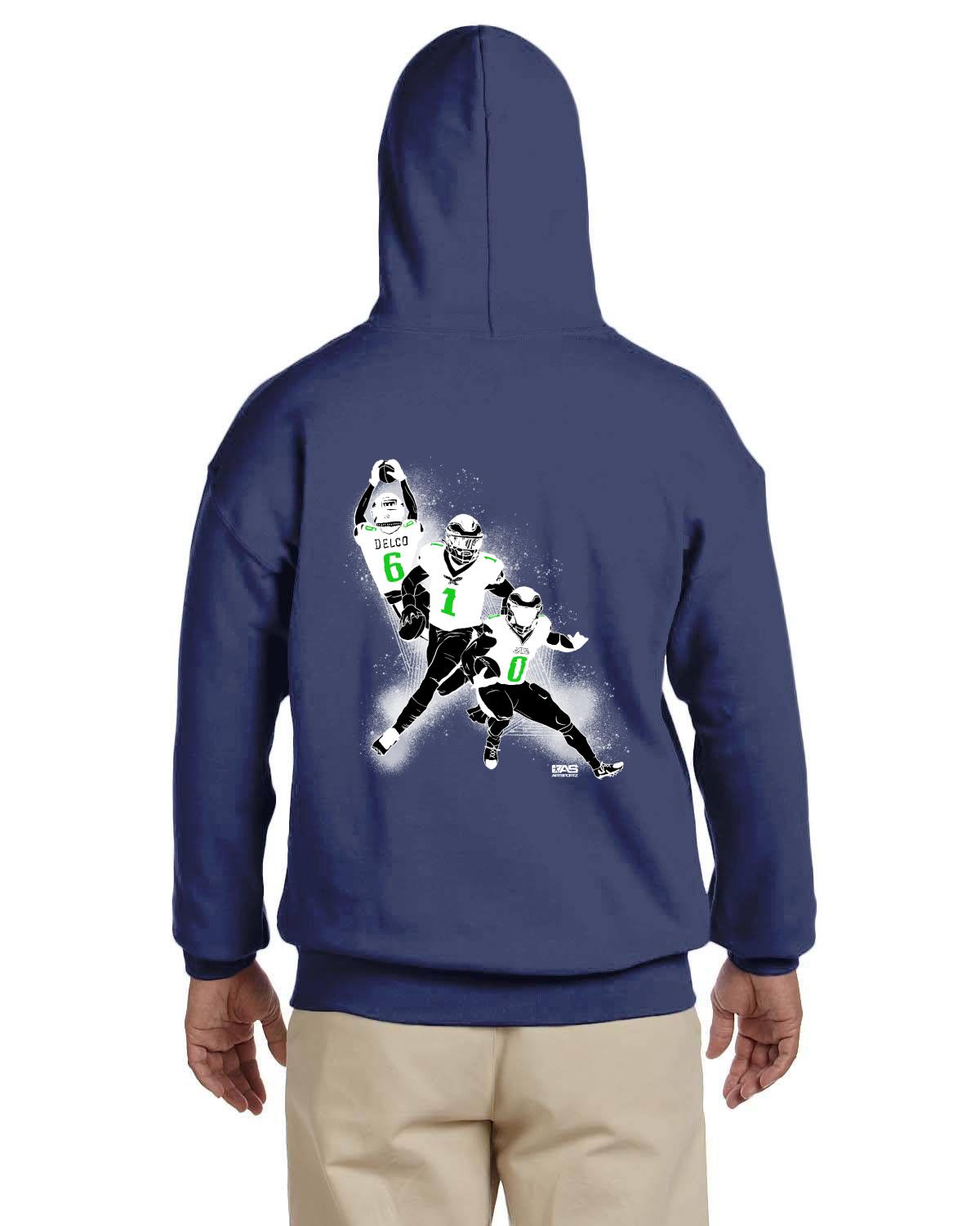 610 Birds Delco Gildan Adult Heavy Blend 13.3 oz./lin. yd., 50/50 Hood | G185