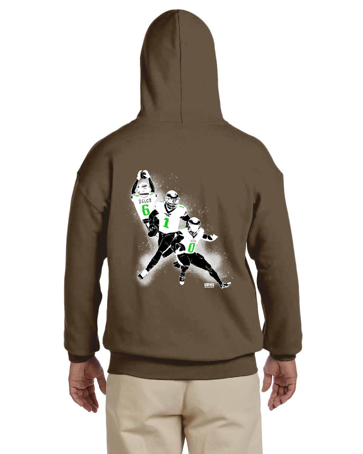 610 Birds Delco Gildan Adult Heavy Blend 13.3 oz./lin. yd., 50/50 Hood | G185