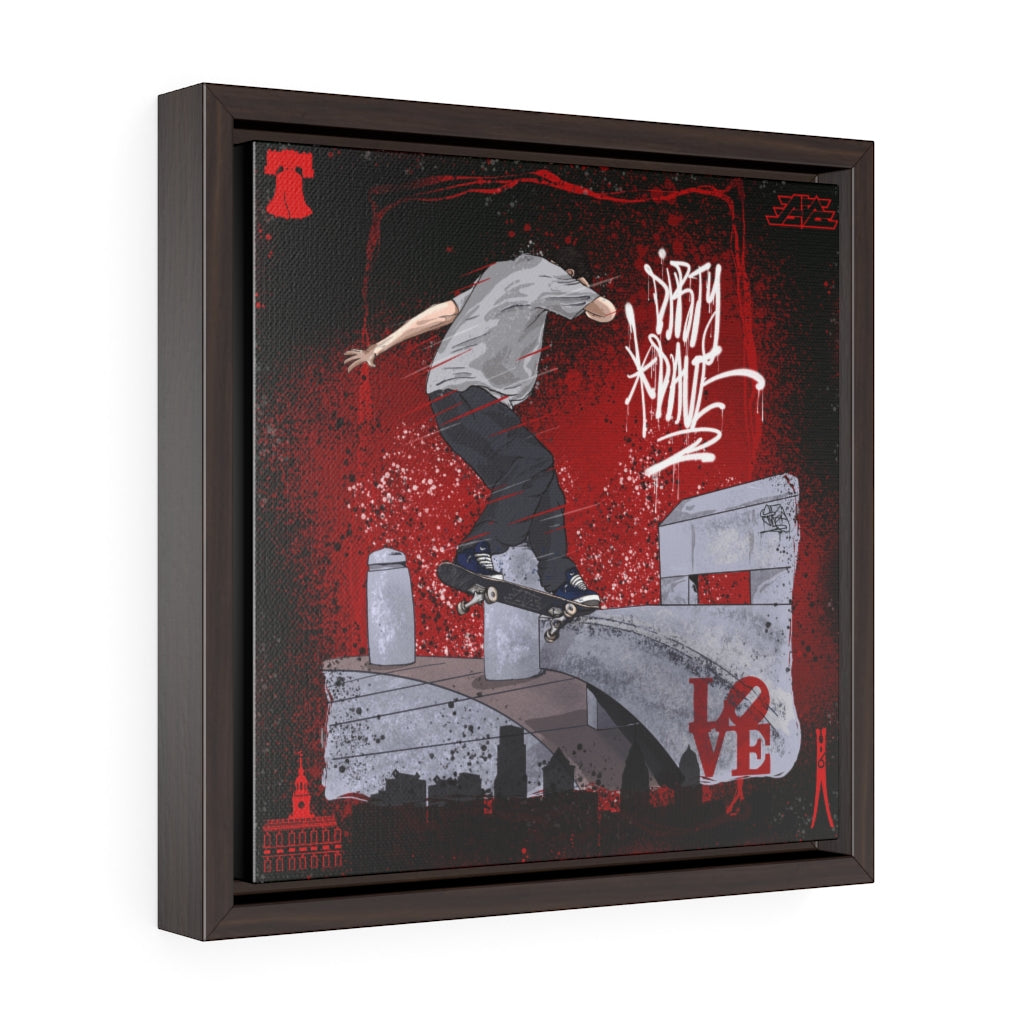 Love Park Lives - Square Framed Premium Gallery Wrap Canvas
