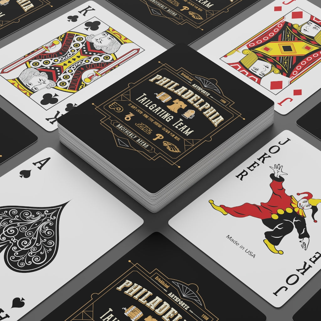 Artsportz Tailgate Team Black Custom Poker Cards