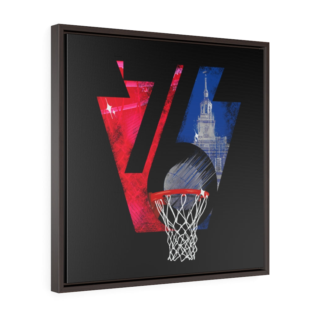 Phila 76 Keystone - Square Framed Premium Gallery Wrap Canvas