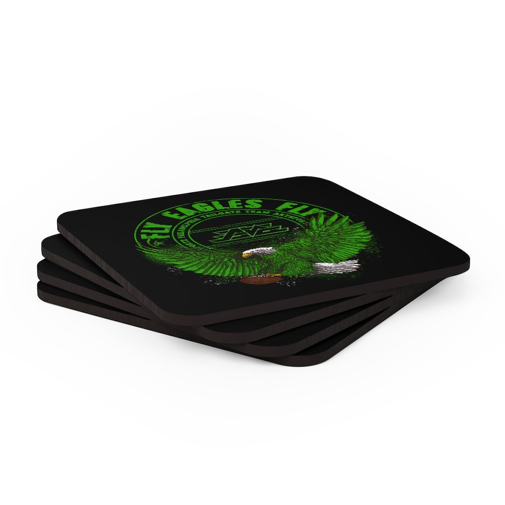 Fly Eagles Fly Cork Back Coaster