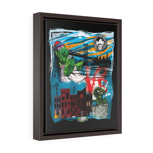 Philly Phan Mashup Vertical Framed Premium Gallery Wrap Canvas