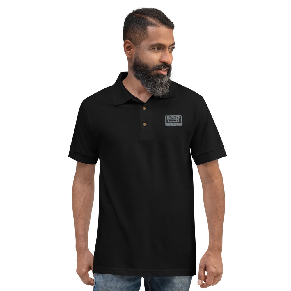 Hip Hop Tape Embroidered Polo Shirt