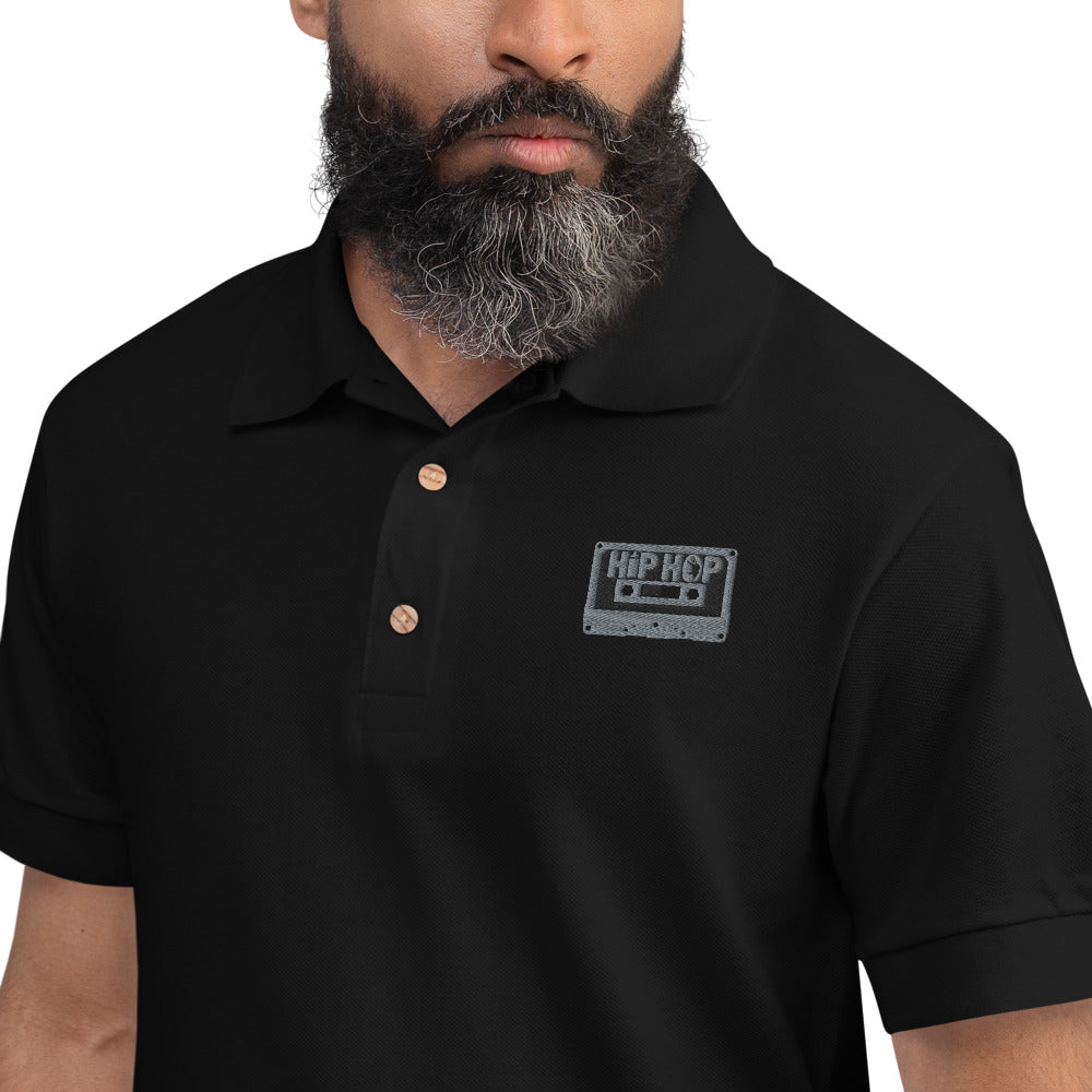 Hip Hop Tape Embroidered Polo Shirt