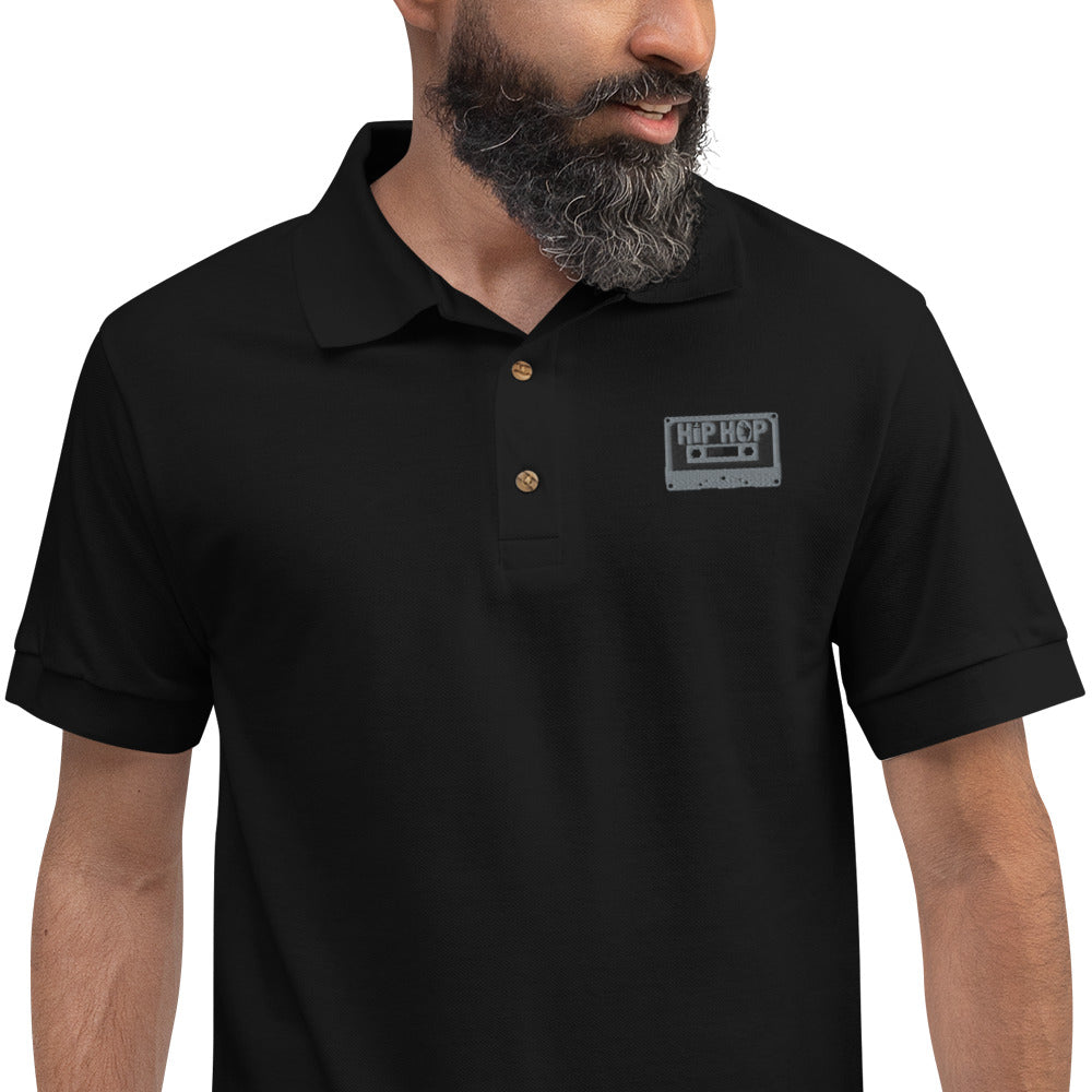 Hip Hop Tape Embroidered Polo Shirt