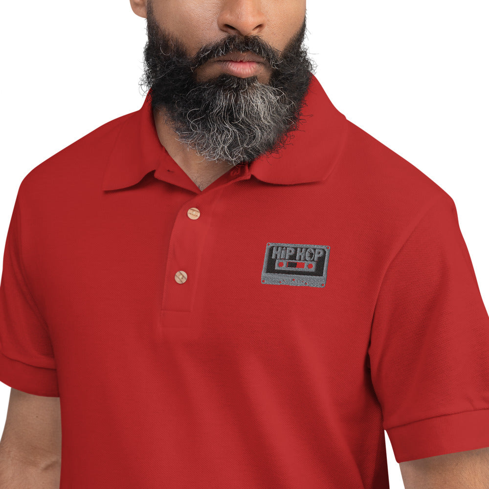 Hip Hop Tape Embroidered Polo Shirt