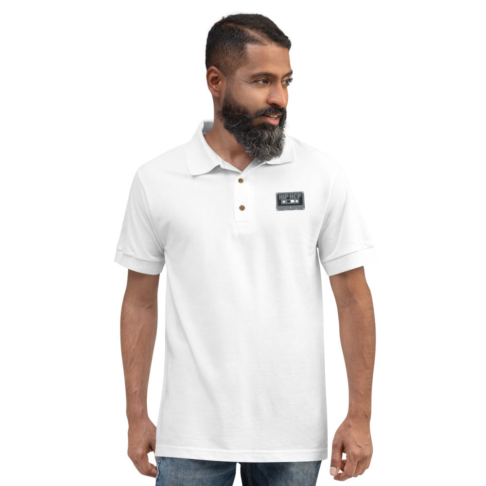 Hip Hop Tape Embroidered Polo Shirt