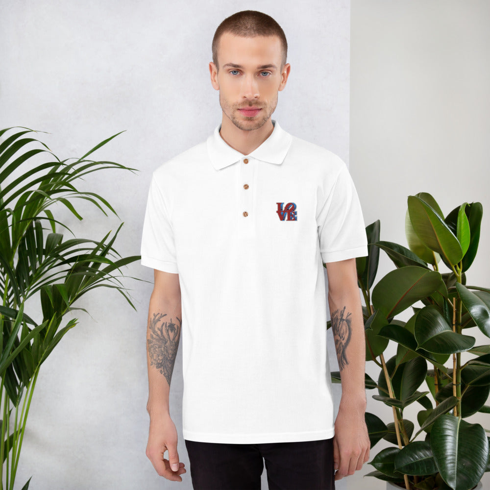 Love Embroidered Polo Shirt