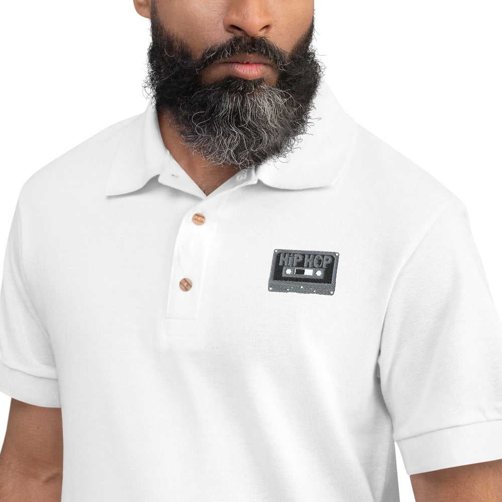 Hip Hop Tape Embroidered Polo Shirt