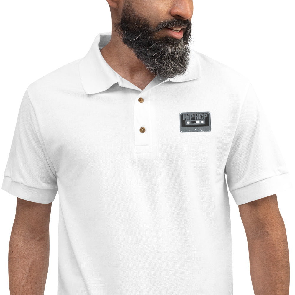 Hip Hop Tape Embroidered Polo Shirt