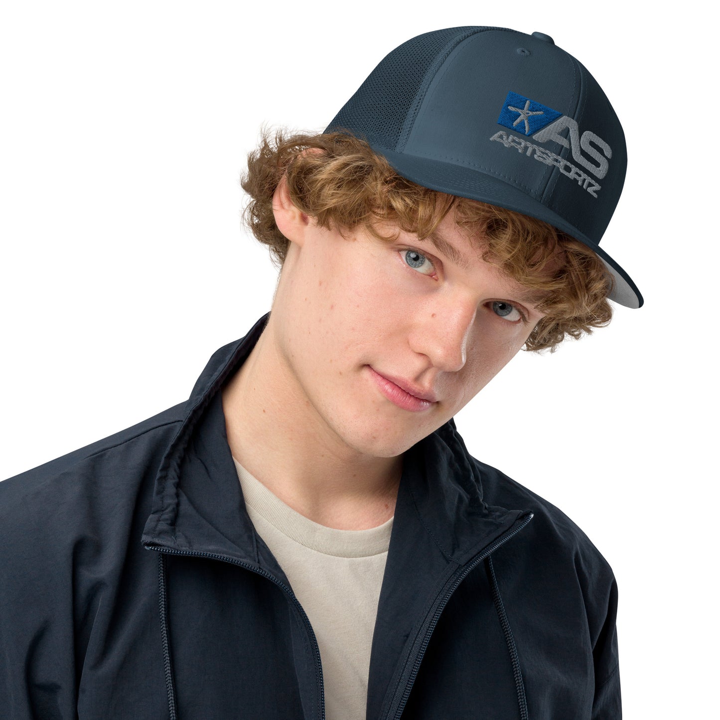 AS FLAG BLUE Closed-back trucker cap