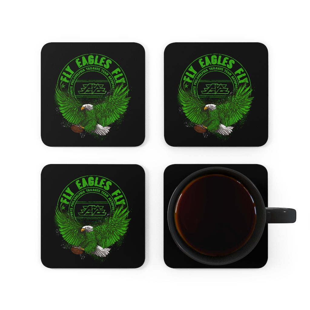 Fly Eagles Fly Cork Back Coaster