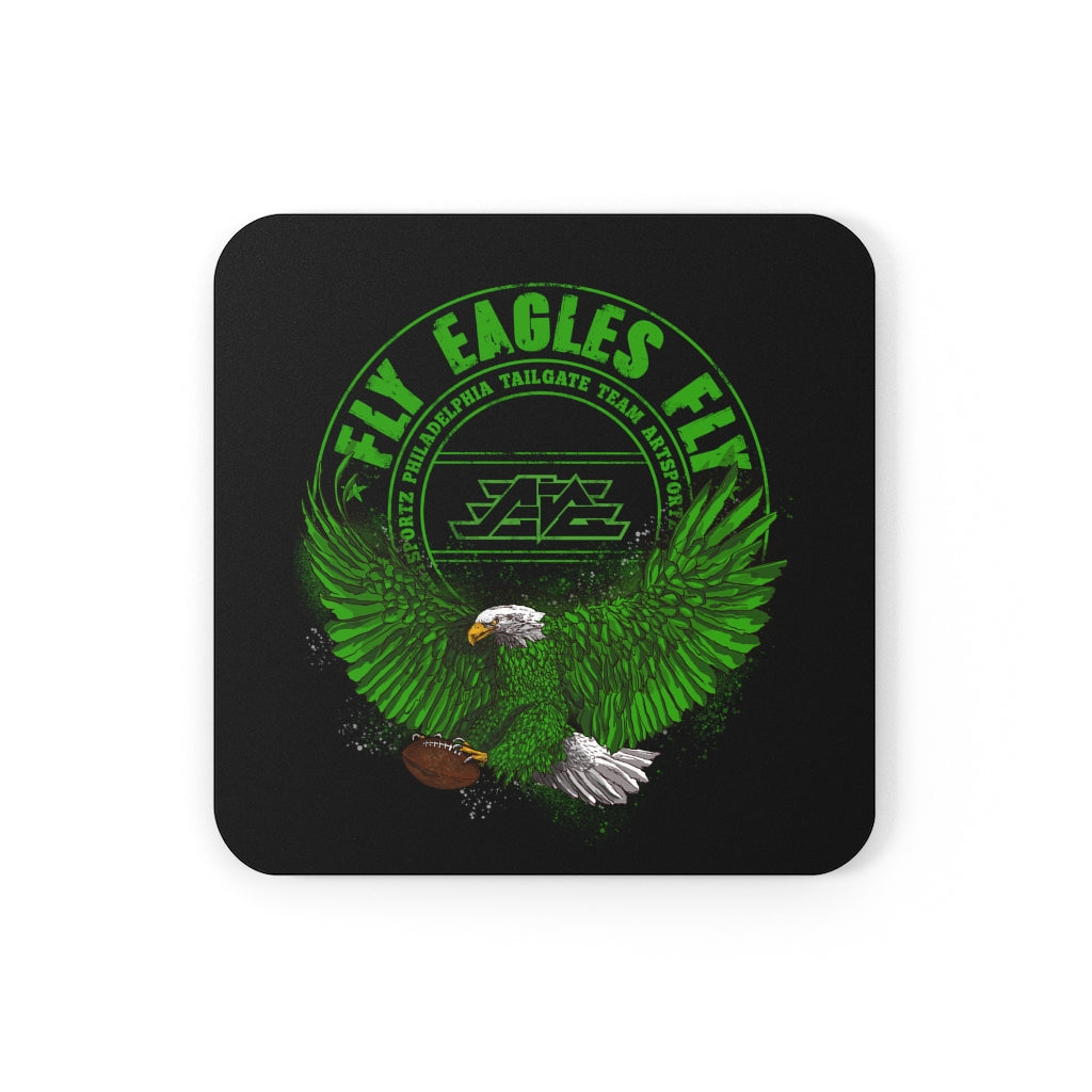 Fly Eagles Fly Cork Back Coaster