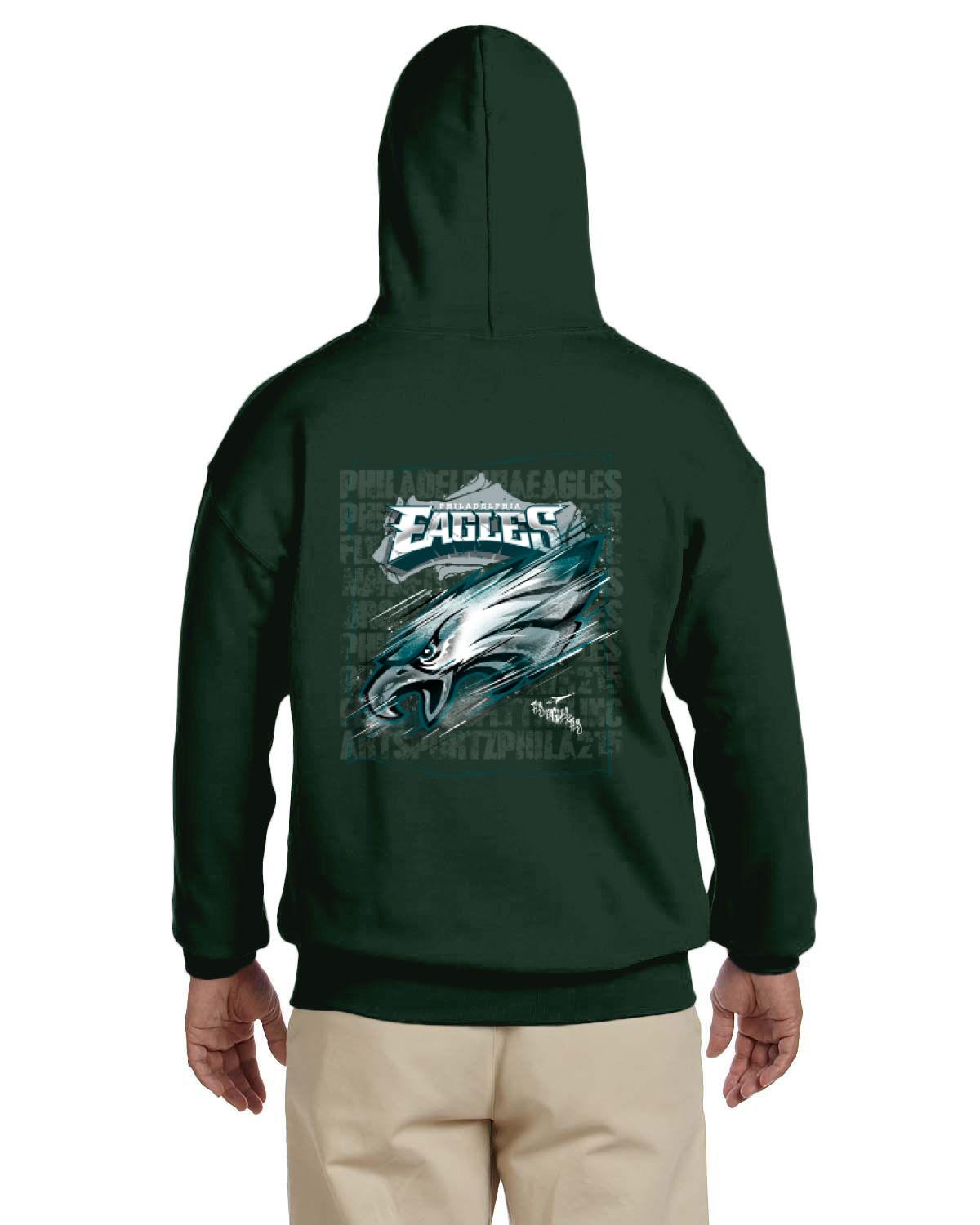 Fly Eagles Fly Hoodie (Gildan Adult Heavy Blend 13.3 oz./lin. yd., 50/50 Hood | G185)