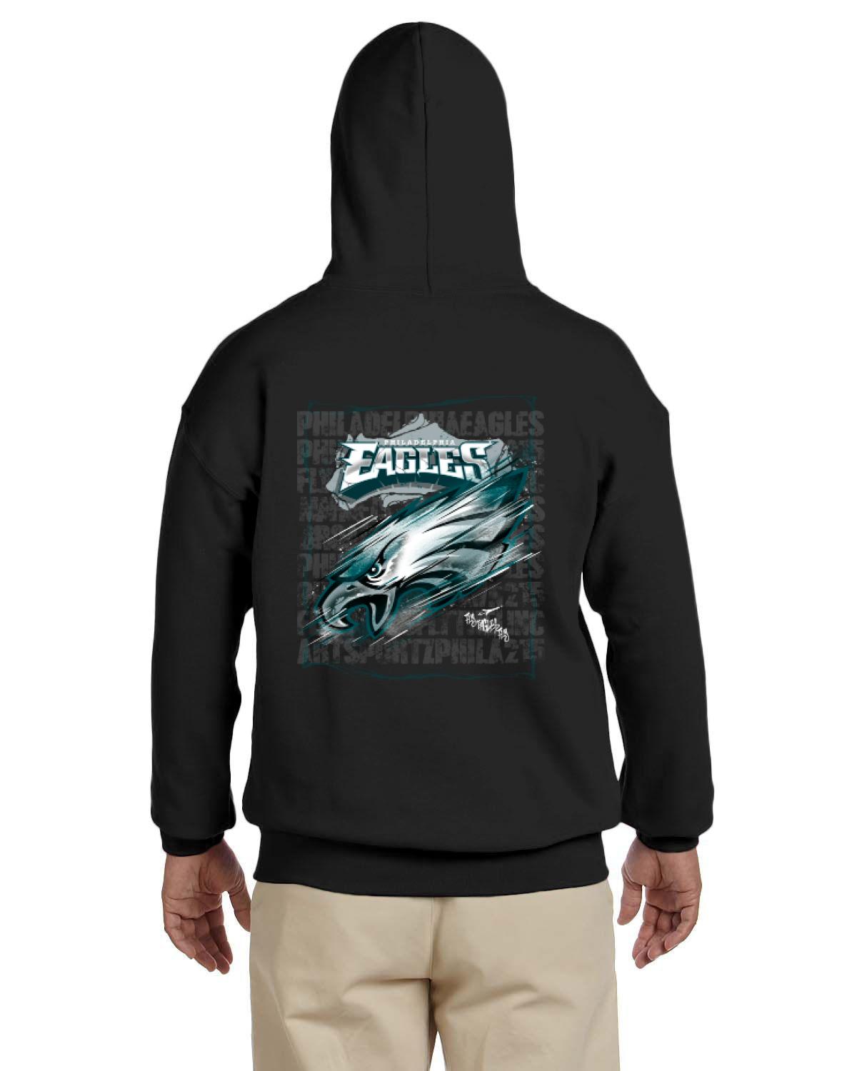 Fly Eagles Fly Hoodie (Gildan Adult Heavy Blend 13.3 oz./lin. yd., 50/50 Hood | G185)
