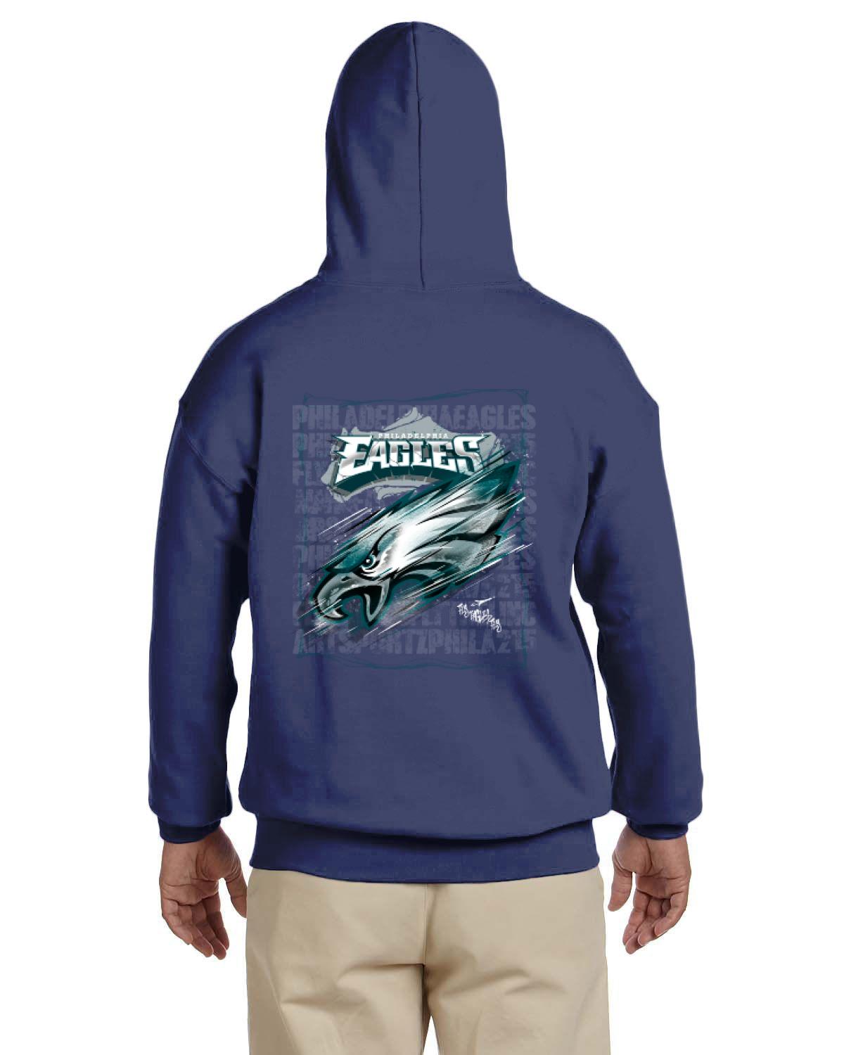 Fly Eagles Fly Hoodie (Gildan Adult Heavy Blend 13.3 oz./lin. yd., 50/50 Hood | G185)