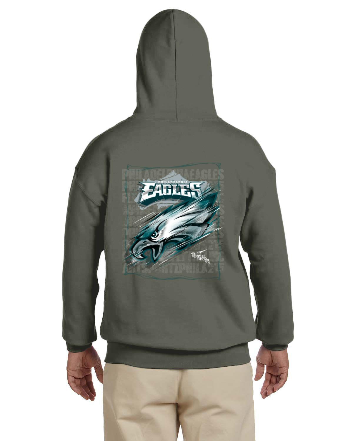 Fly Eagles Fly Hoodie (Gildan Adult Heavy Blend 13.3 oz./lin. yd., 50/50 Hood | G185)