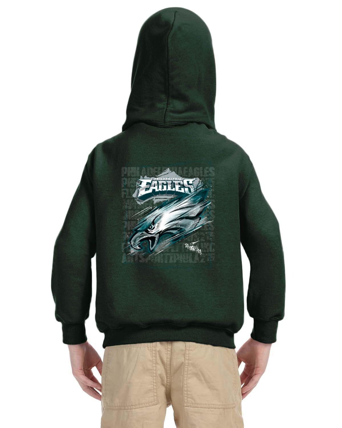 Fly Eagles Fly Hoodie (Gildan Youth Heavy Blend 13.3 oz./lin. yd., 50/50 Hood | G185B)