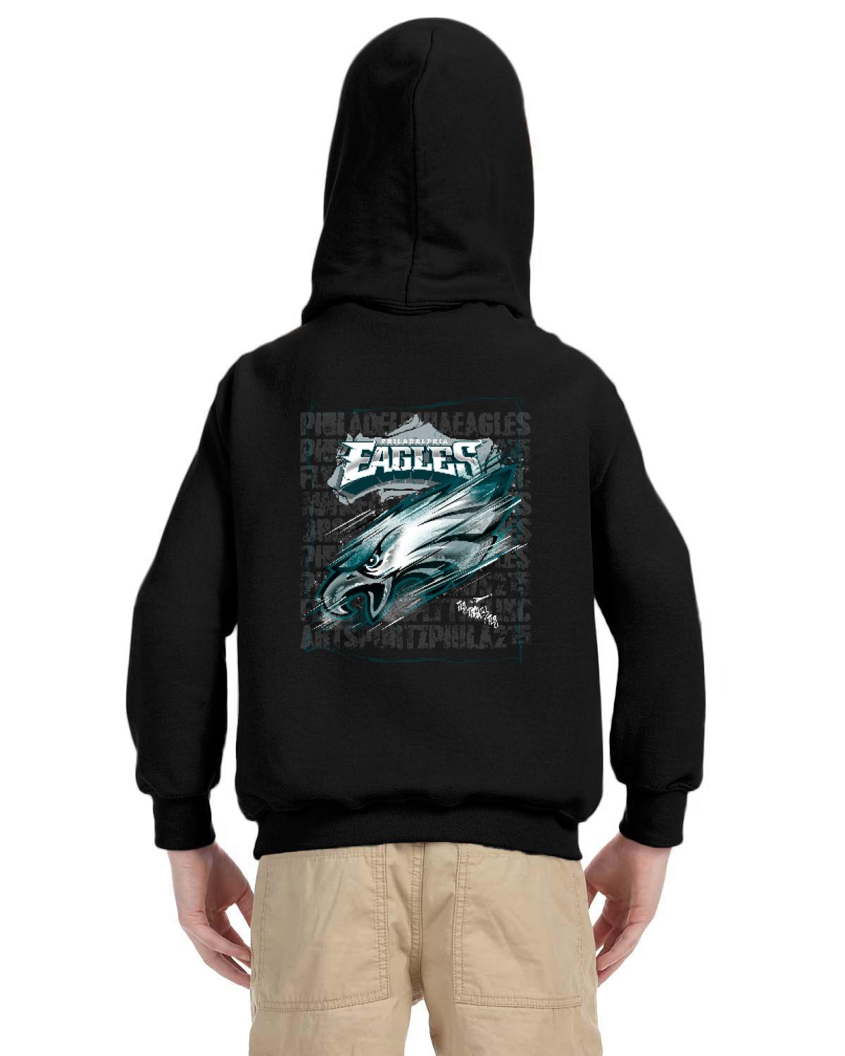 Fly Eagles Fly Hoodie (Gildan Youth Heavy Blend 13.3 oz./lin. yd., 50/50 Hood | G185B)