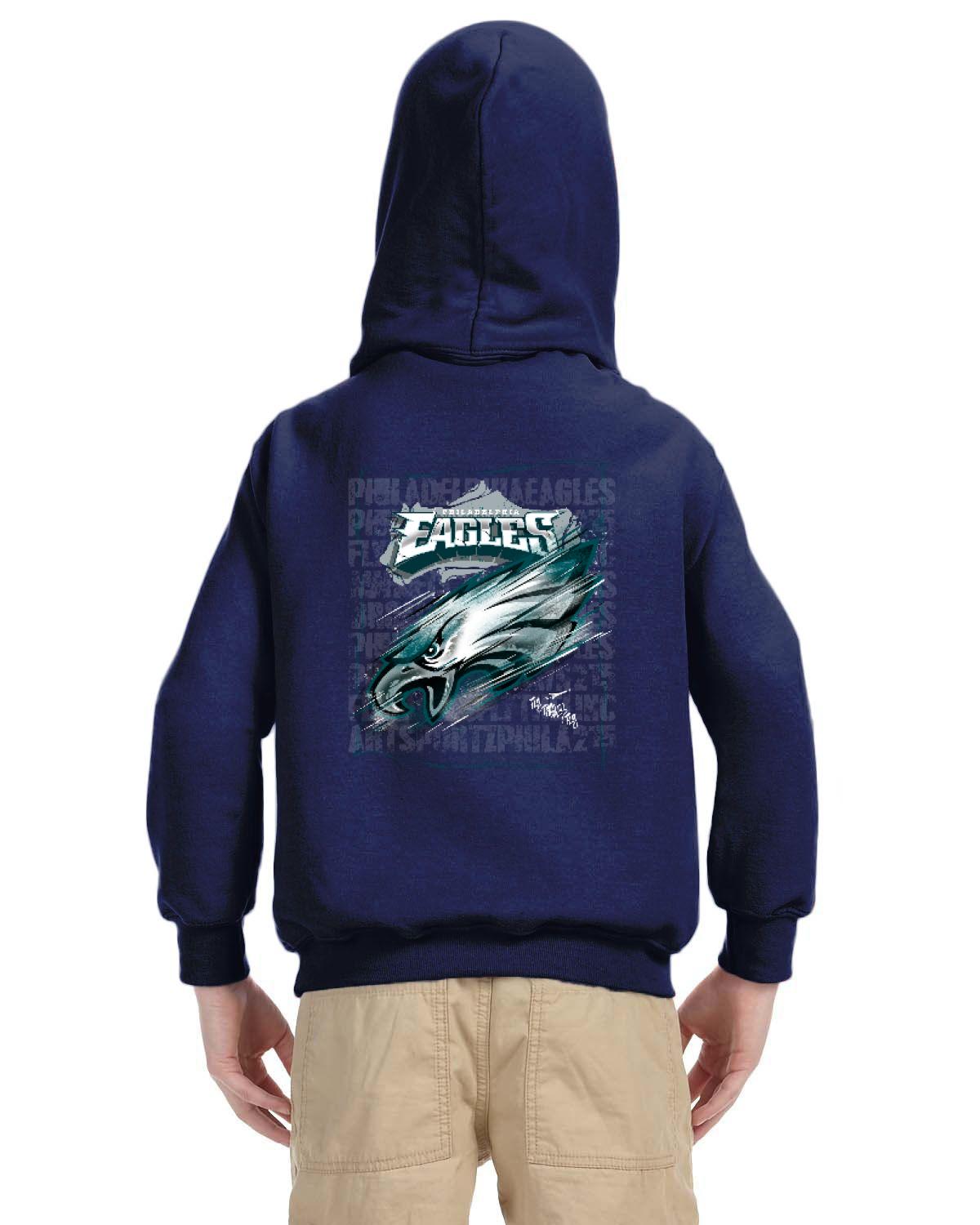 Fly Eagles Fly Hoodie (Gildan Youth Heavy Blend 13.3 oz./lin. yd., 50/50 Hood | G185B)