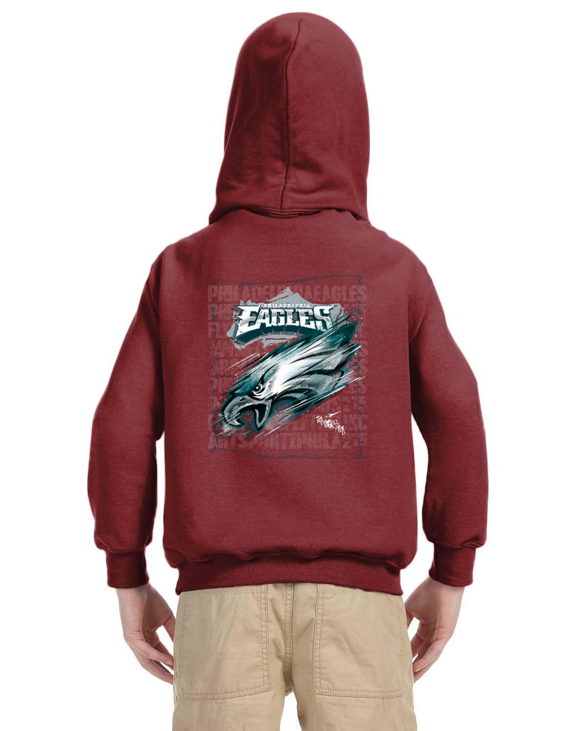Fly Eagles Fly Hoodie (Gildan Youth Heavy Blend 13.3 oz./lin. yd., 50/50 Hood | G185B)