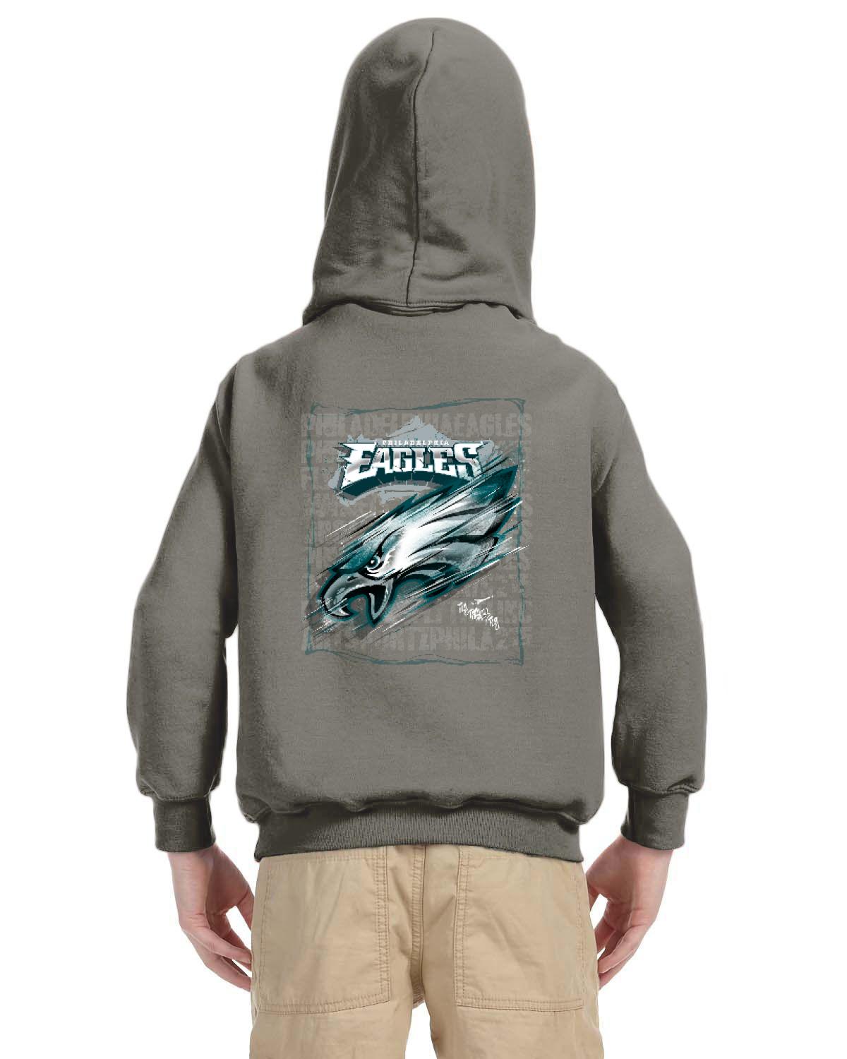 Fly Eagles Fly Hoodie (Gildan Youth Heavy Blend 13.3 oz./lin. yd., 50/50 Hood | G185B)
