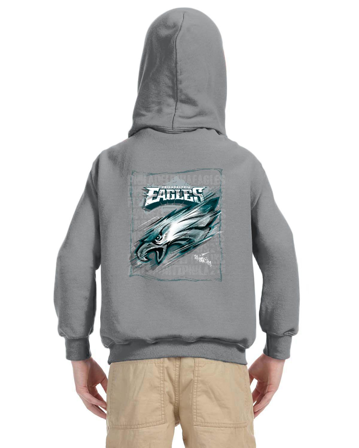 Fly Eagles Fly Hoodie (Gildan Youth Heavy Blend 13.3 oz./lin. yd., 50/50 Hood | G185B)