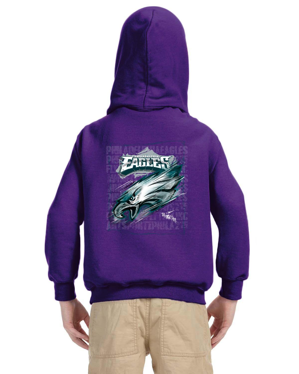 Fly Eagles Fly Hoodie (Gildan Youth Heavy Blend 13.3 oz./lin. yd., 50/50 Hood | G185B)