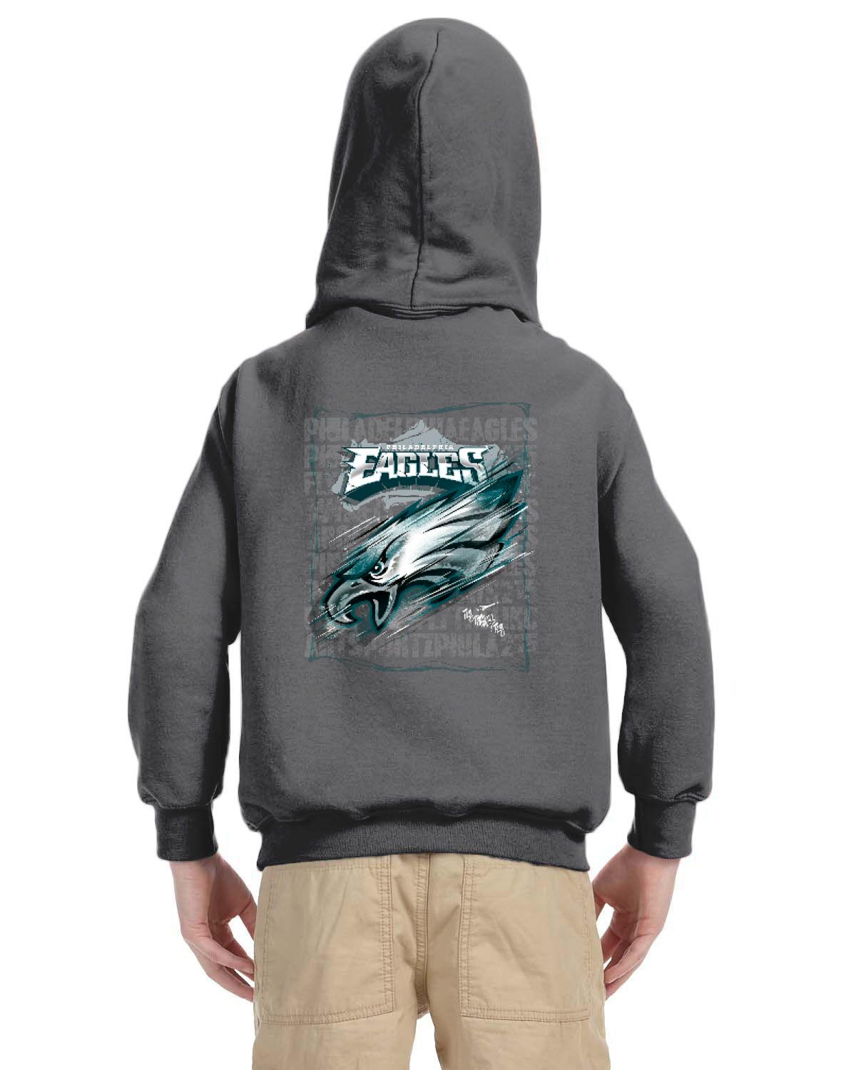Fly Eagles Fly Hoodie (Gildan Youth Heavy Blend 13.3 oz./lin. yd., 50/50 Hood | G185B)