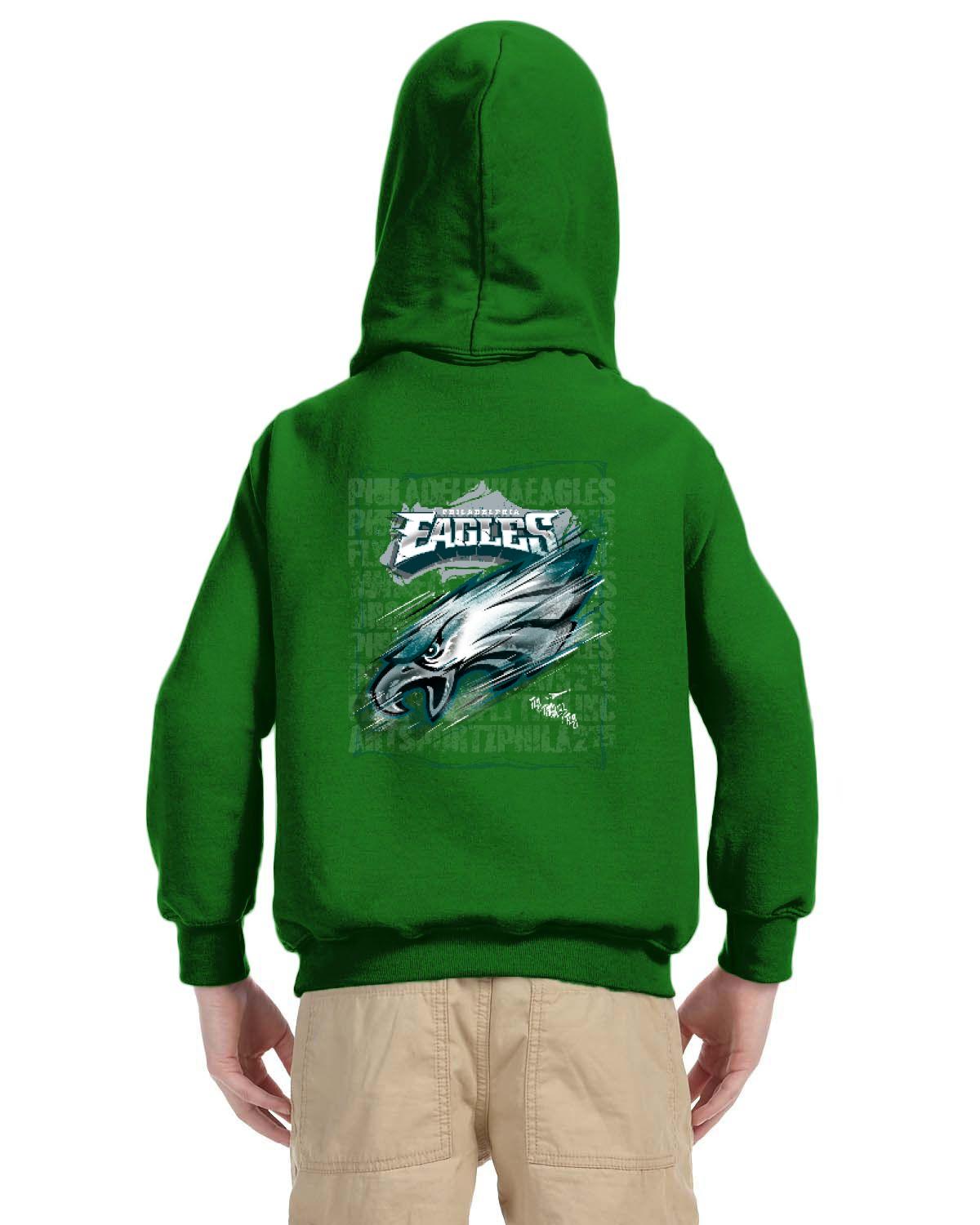 Fly Eagles Fly Hoodie (Gildan Youth Heavy Blend 13.3 oz./lin. yd., 50/50 Hood | G185B)