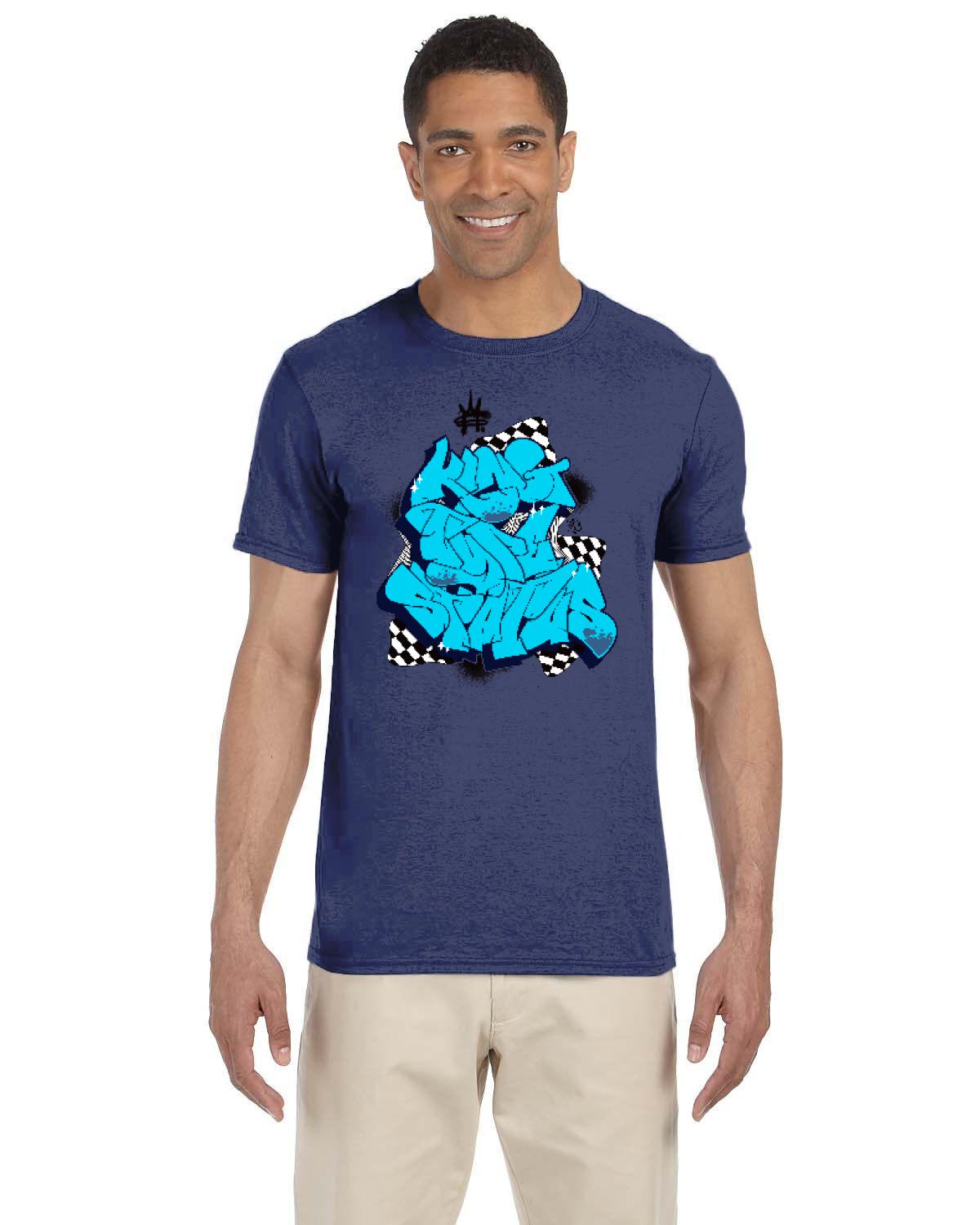 King Type Status Blue Tee (Gildan Adult Softstyle 7.5 oz./lin. yd. T-Shirt | G640)