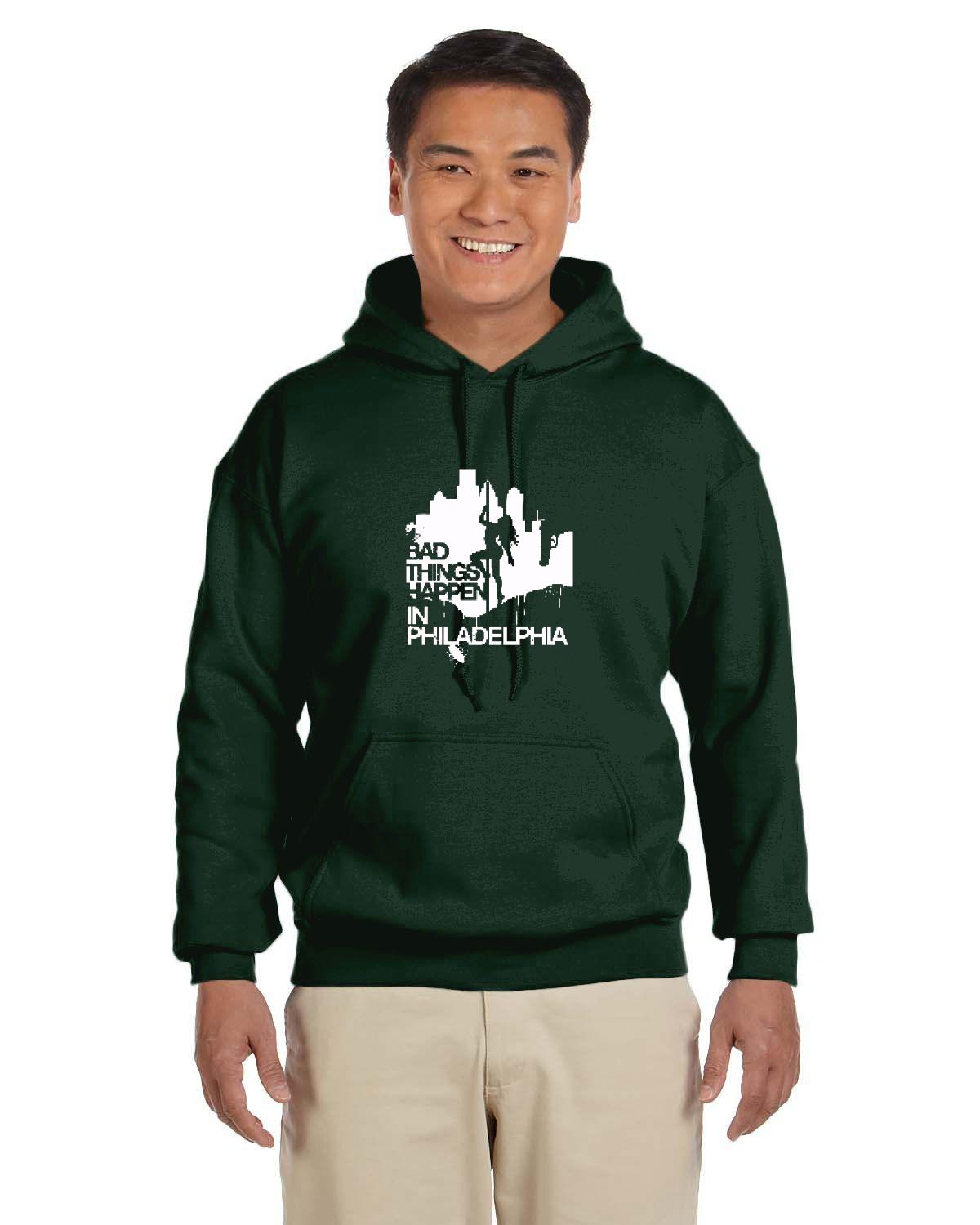 Bad Things Happen In Philadelphia Pole Dancer Hoodie (Gildan Adult Heavy Blend 13.3 oz./lin. yd., 50/50 Hood | G185)