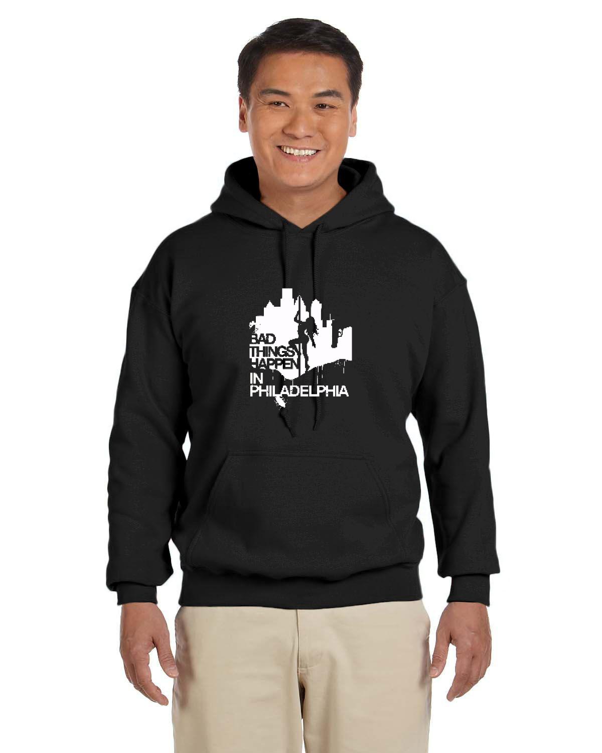 Bad Things Happen In Philadelphia Pole Dancer Hoodie (Gildan Adult Heavy Blend 13.3 oz./lin. yd., 50/50 Hood | G185)