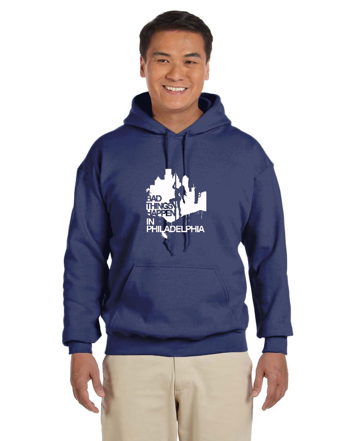 Bad Things Happen In Philadelphia Pole Dancer Hoodie (Gildan Adult Heavy Blend 13.3 oz./lin. yd., 50/50 Hood | G185)