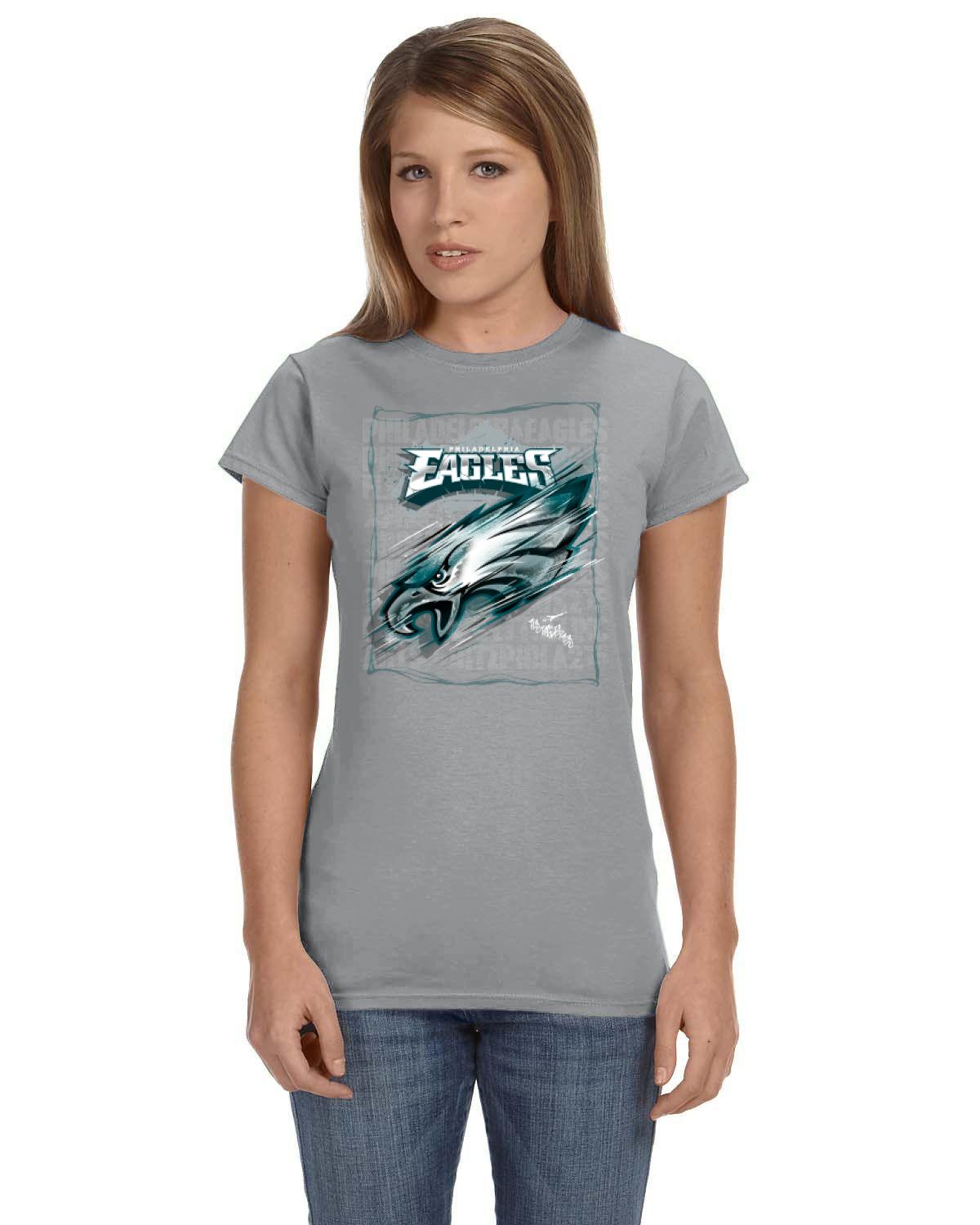Fly Eagles Fly Ladies Tee (Gildan Ladies' Softstyle 7.5 oz./lin. yd. Fitted T-Shirt | G640L)