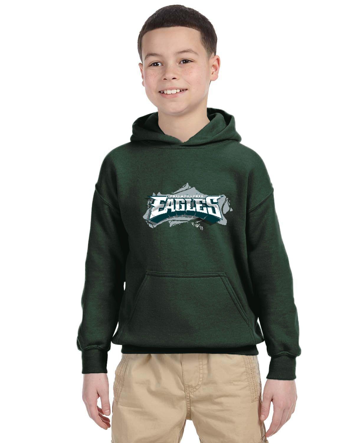 Fly Eagles Fly Hoodie (Gildan Youth Heavy Blend 13.3 oz./lin. yd., 50/50 Hood | G185B)