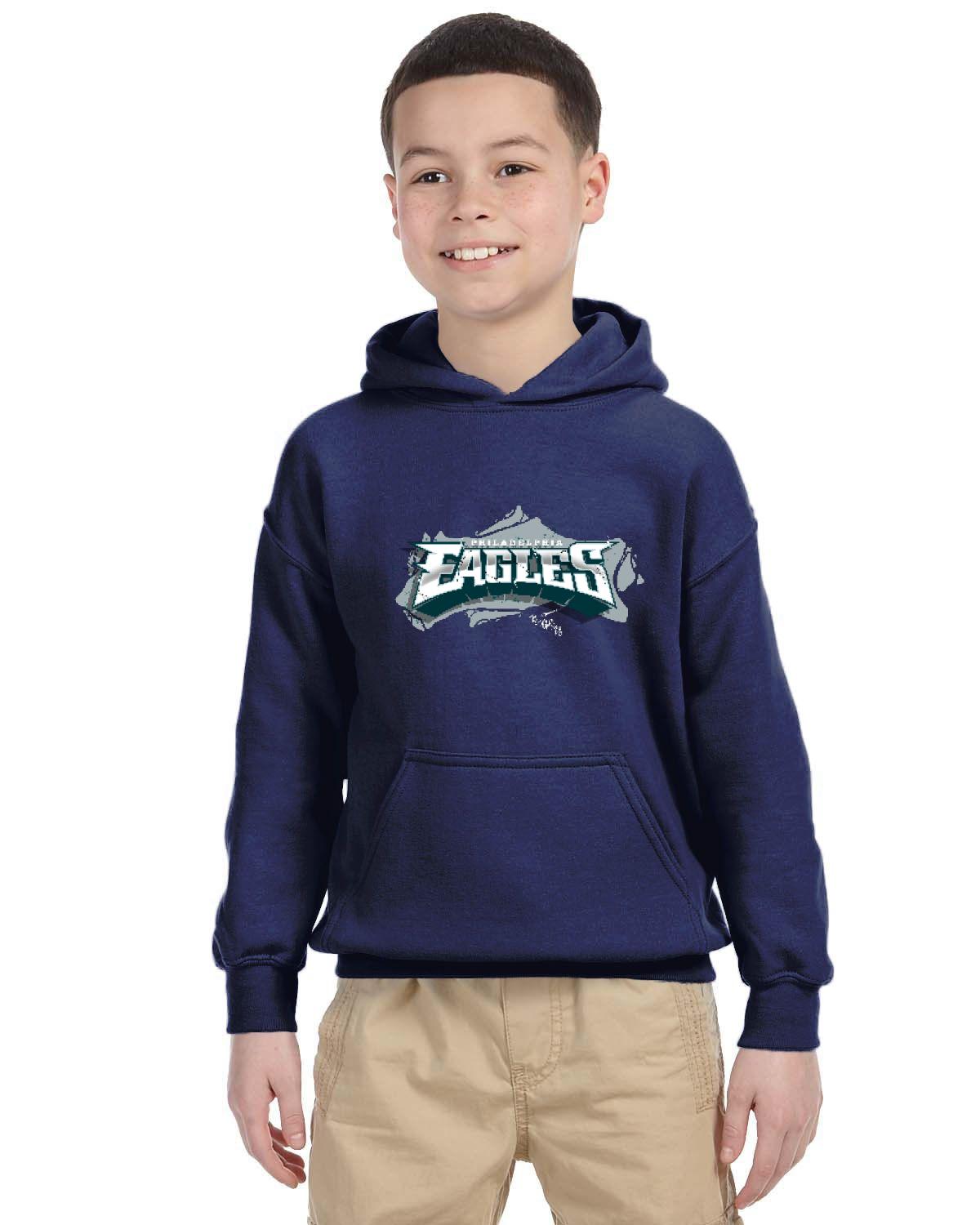 Fly Eagles Fly Hoodie (Gildan Youth Heavy Blend 13.3 oz./lin. yd., 50/50 Hood | G185B)