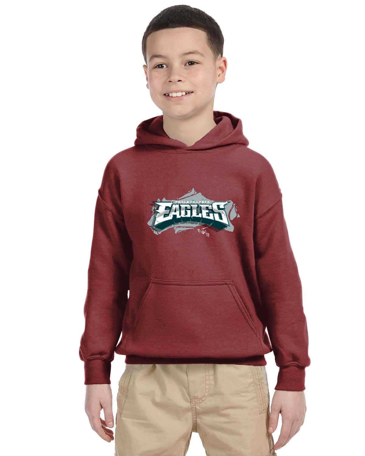 Fly Eagles Fly Hoodie (Gildan Youth Heavy Blend 13.3 oz./lin. yd., 50/50 Hood | G185B)