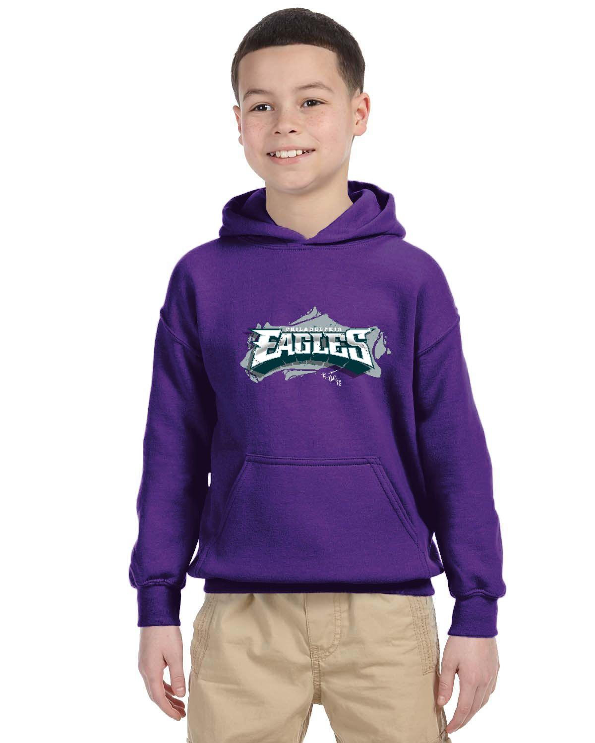 Fly Eagles Fly Hoodie (Gildan Youth Heavy Blend 13.3 oz./lin. yd., 50/50 Hood | G185B)