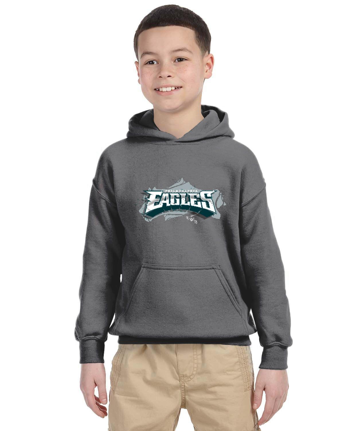 Fly Eagles Fly Hoodie (Gildan Youth Heavy Blend 13.3 oz./lin. yd., 50/50 Hood | G185B)