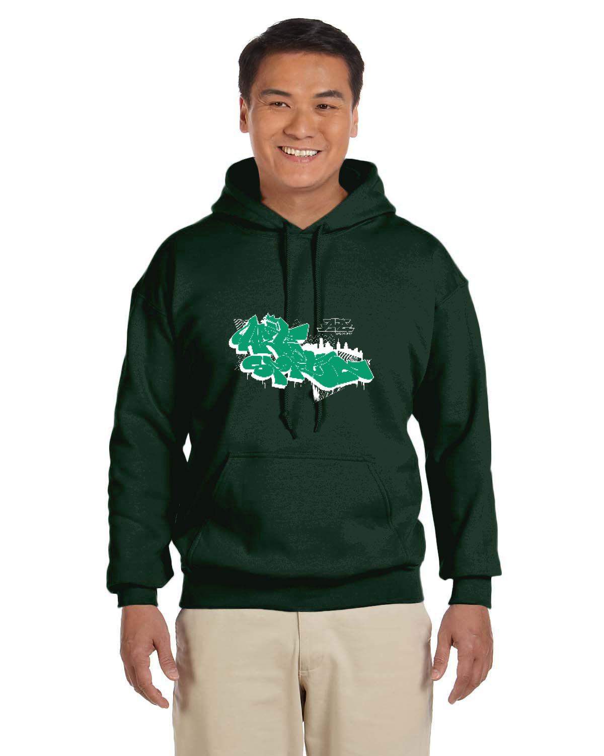 Artsportz Green Hoodie (Gildan Adult Heavy Blend 13.3 oz./lin. yd., 50/50 Hood | G185)