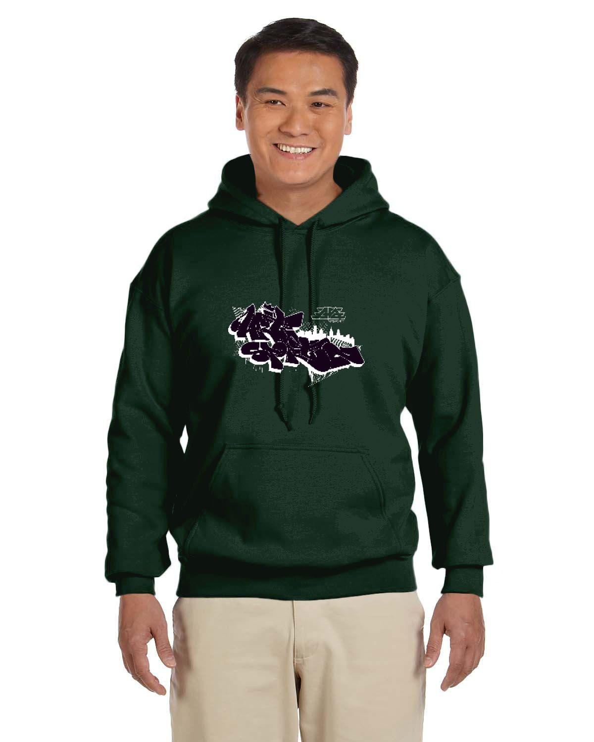 Artsportz Black Hoodie (Gildan Adult Heavy Blend 13.3 oz./lin. yd., 50/50 Hood | G185)
