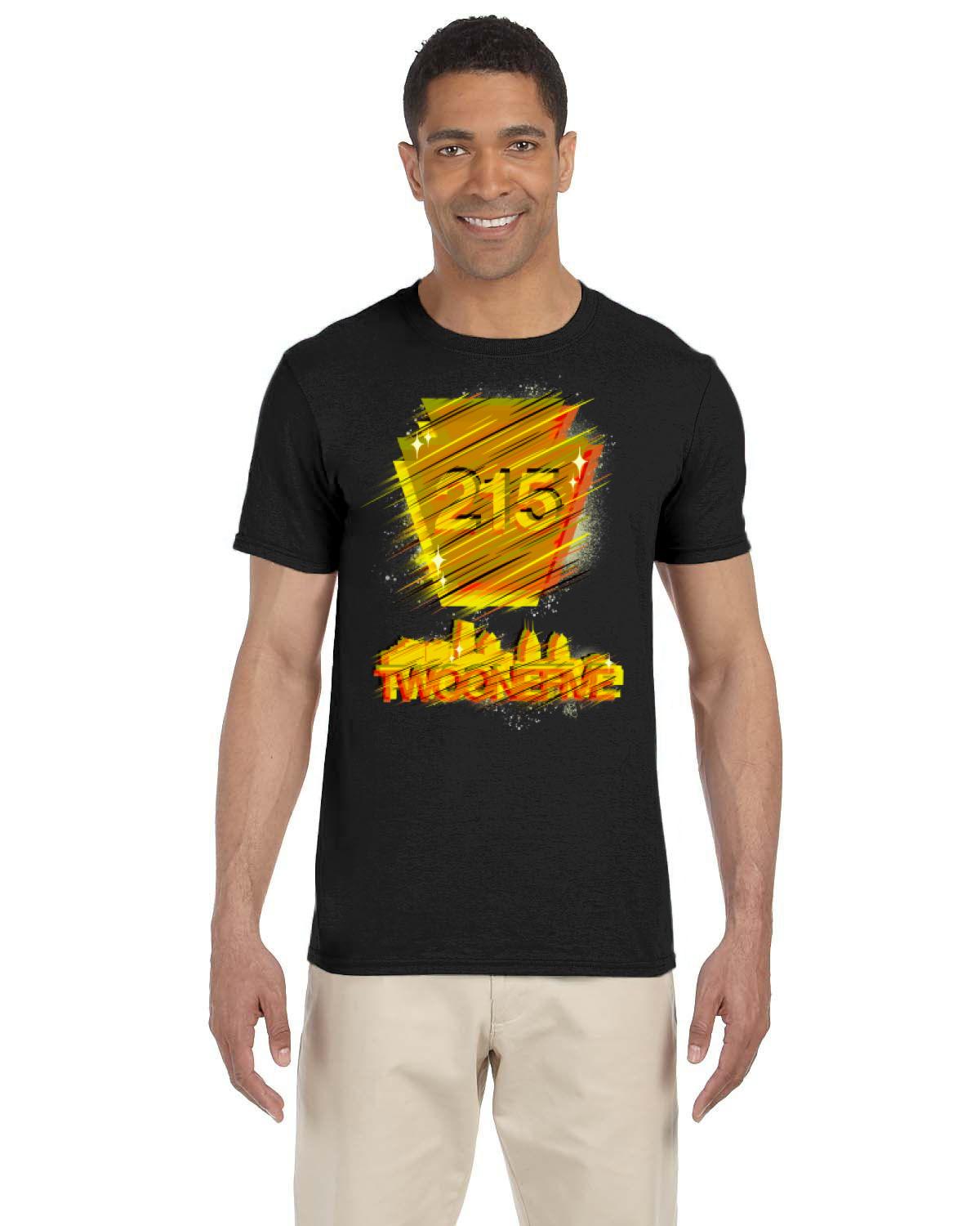 Two One Five Gold Tee (Gildan Adult Softstyle 7.5 oz./lin. yd. T-Shirt | G640)