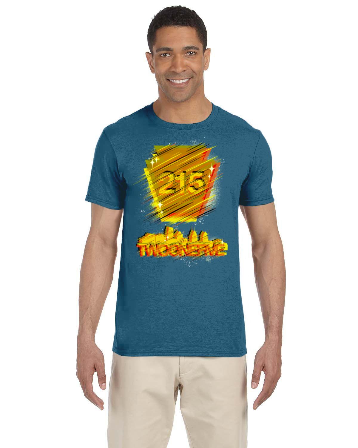 Two One Five Gold Tee (Gildan Adult Softstyle 7.5 oz./lin. yd. T-Shirt | G640)