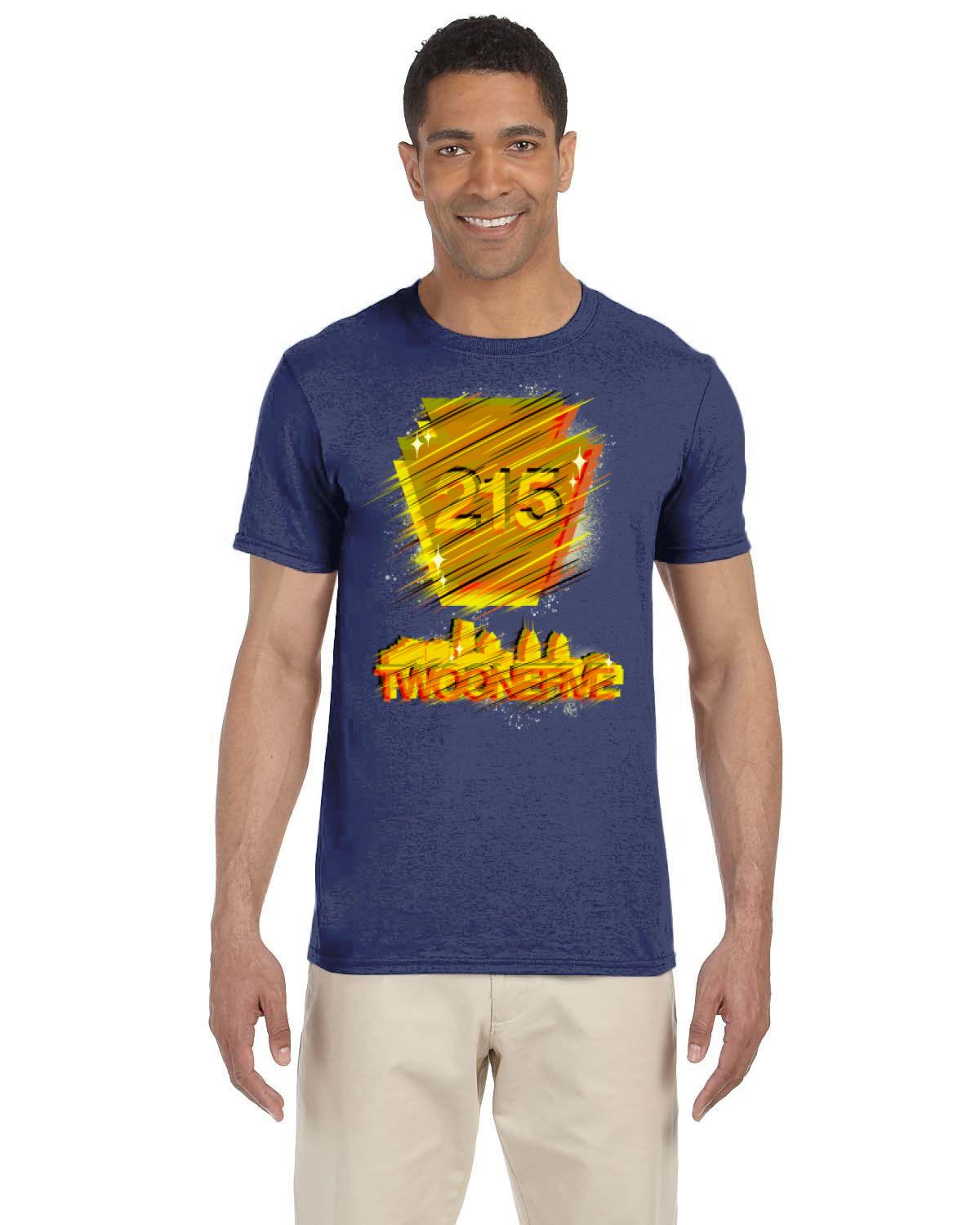 Two One Five Gold Tee (Gildan Adult Softstyle 7.5 oz./lin. yd. T-Shirt | G640)