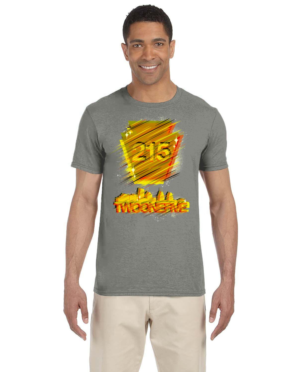 Two One Five Gold Tee (Gildan Adult Softstyle 7.5 oz./lin. yd. T-Shirt | G640)