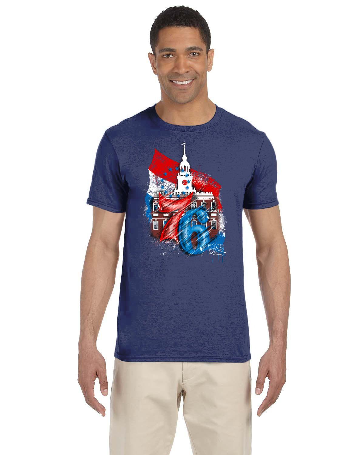 76ers Independence Tee (Gildan Adult Softstyle 7.5 oz./lin. yd. T-Shirt | G640)