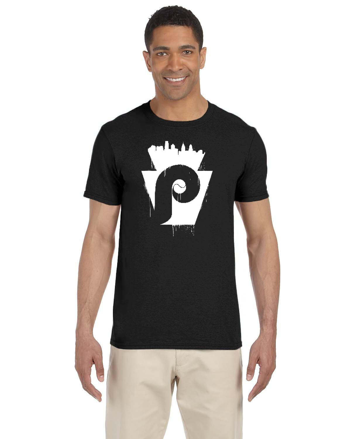 Keystone Philly White Drip Tee (Gildan Adult Softstyle 7.5 oz./lin. yd. T-Shirt | G640)